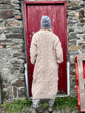 Long cable knit cardigan