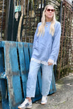 Open back lace detail jumper (Blue)