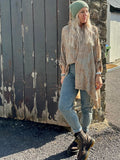 Oversized ornate button up blouse