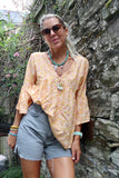 Apricot floral blouse