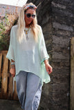 Light knit top (Sea green)
