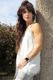 Racerback lace trim cami (Cream)