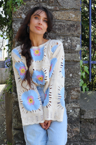 Flower crochet top