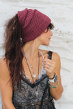 Multiway ribbed beanie (Plum)