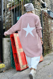 Star back pink cardigan