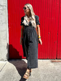 Button down denim dress (Black)