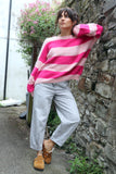 Fuchsia stripe knit jumper