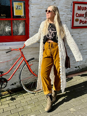 Mustard cord trousers