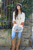 Stripe sleeve jumper