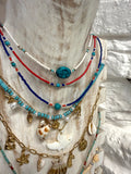 Blue and turquoise beaded necklace