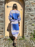 Floral border kimono dress