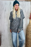 Oversized sequin and velvet silver t-shirt