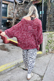 Speckle knit burgundy jumper