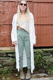 Long crochet kimono cardigan