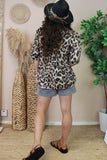 Leopard print bow blouse