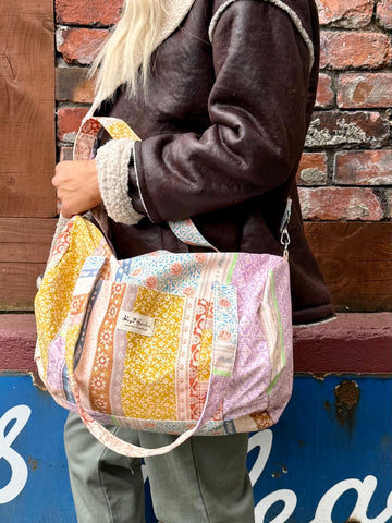 Patchwork mini duffle bag (Yellow)