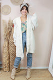 Cream fringe knit cardigan