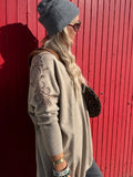 Floral crochet sleeve jumper