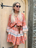 Terracotta floral tunic