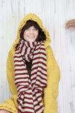 Stripe knit scarf (Maroon)