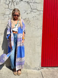 Floral border kimono dress