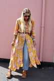Floral mustard shirt dress