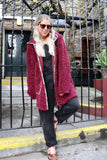 Burgandy hooded jacket