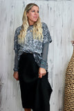Oversized sequin and velvet silver t-shirt