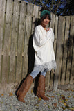 Lace trim soft knit jumper