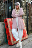 Star back pink cardigan