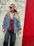 Embroidered embellished denim jacket