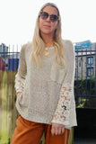 Lace sleeve sparkly jumper