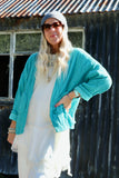 Teal quilted cotton jacket