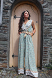 Floral sage green jumpsuit