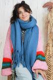 Soft Blue tassel scarf