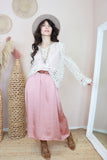 Gold embroidered trim dress (Peach)