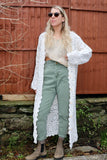 Long crochet kimono cardigan