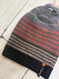 Multiway stripe beanie (Berry)