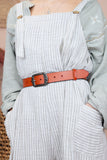 Floral buckle belt (Tan)