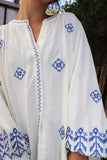 Blue diamond embroidered blouse