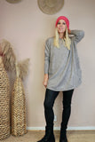 Knit jumper with button detail (grey) onj