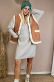 Knit jumper dress (beige)
