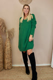 Knit jumper dress (Deep green)