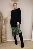 Knit jumper with button detail (Black)