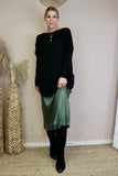 Knit jumper with button detail (Black)
