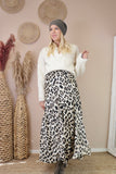Silky leopard print swing skirt