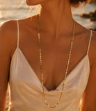 Long gold link necklace