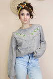 Grey cardigan with bobble detail