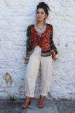 Burnt orange floral top
