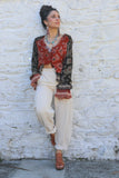 Burnt orange floral top